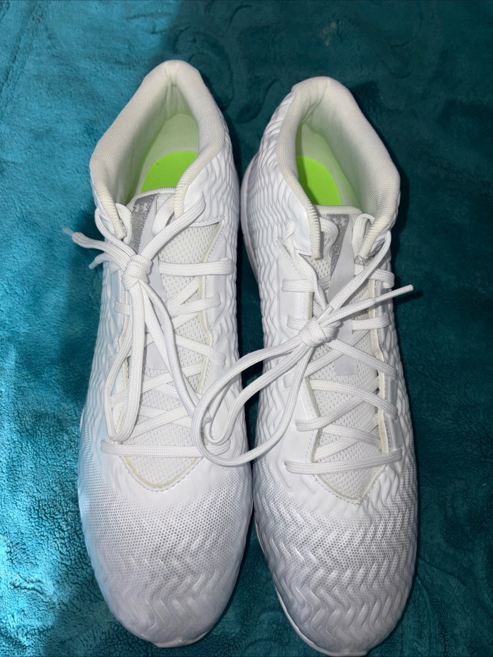 Under Armour White Athletic Shoes with Neon Green Insole